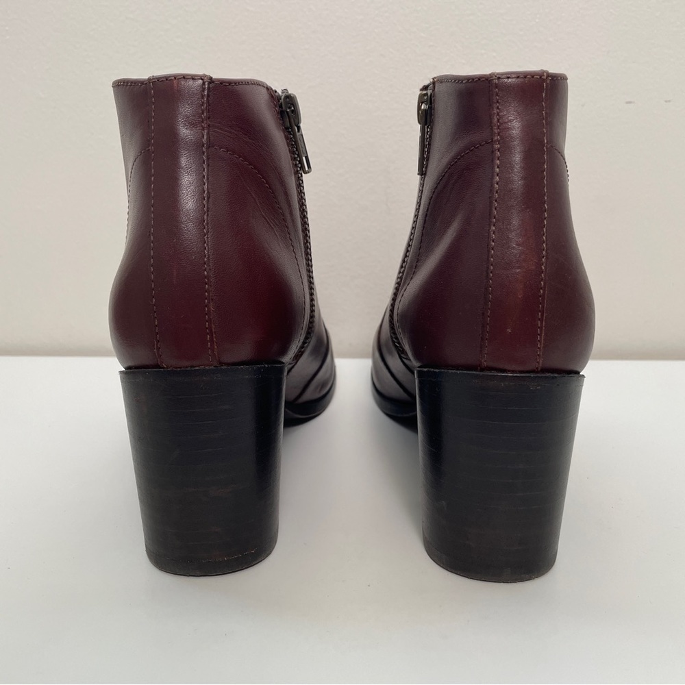 Frye Nora short zip boot brown size 9 bootie western leather pointed toe office - Picture 8 of 15